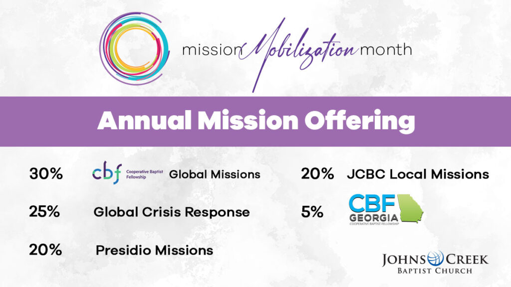 2024 Missions Offering - Johns Creek Baptist Church